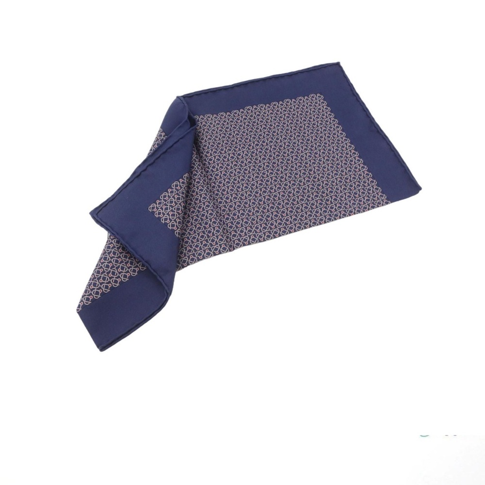 Hermes silk Navy Blue Patterned Scarf